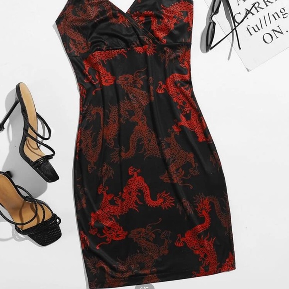 SHEIN Dresses & Skirts - Red dragon dress
